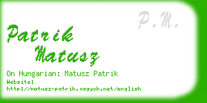 patrik matusz business card